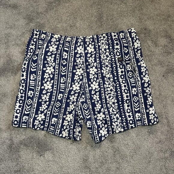 Paul Shark Yachting Nylon Swim Trunks Men L Large Blue Floral Lined Shorts - Picture 5 of 15